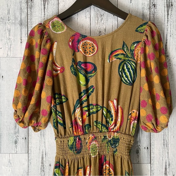 The Odell’s Anthro Bailey Dress Olive Green Fruit print size
Medium - Picture 4 of 9